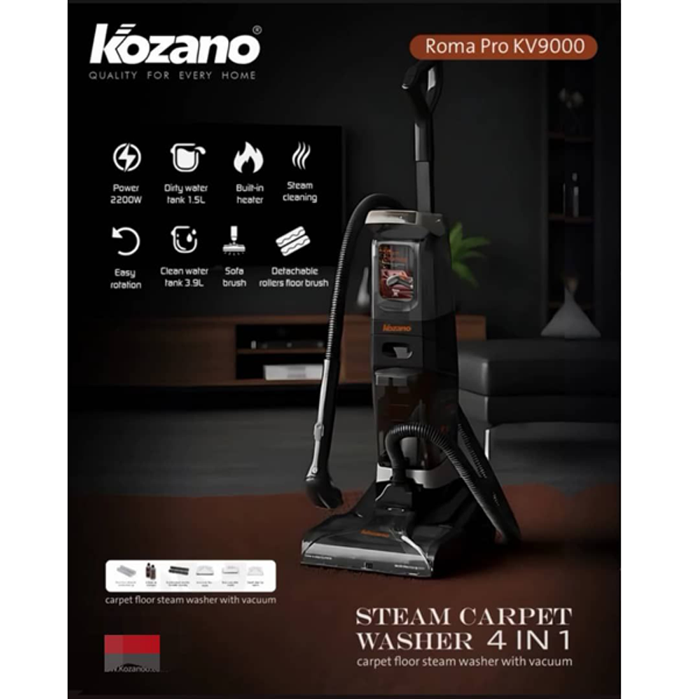 جاروبرقی، فرش‌شوی و بخارشوی ۴ در ۱ کوزانو مدل Roma Pro KV9000